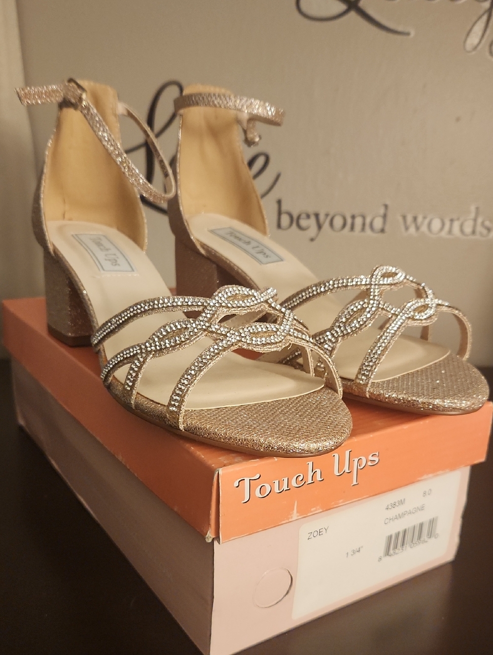 Champagne Square Heel Shoe
